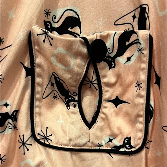 Voodoo Vixen Pink with Black Cats Sleeveless Dress Size XL - Picture 4 of 7